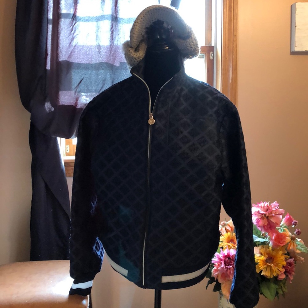 Chanel 2018 Quilted Bomber Blue by Chanel Karl Lagerfeld collection